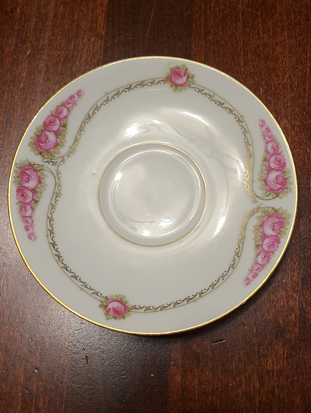 VTG R.S. Germany Pink Rose Porcelain Replacement Saucer - Circa 1914-1945